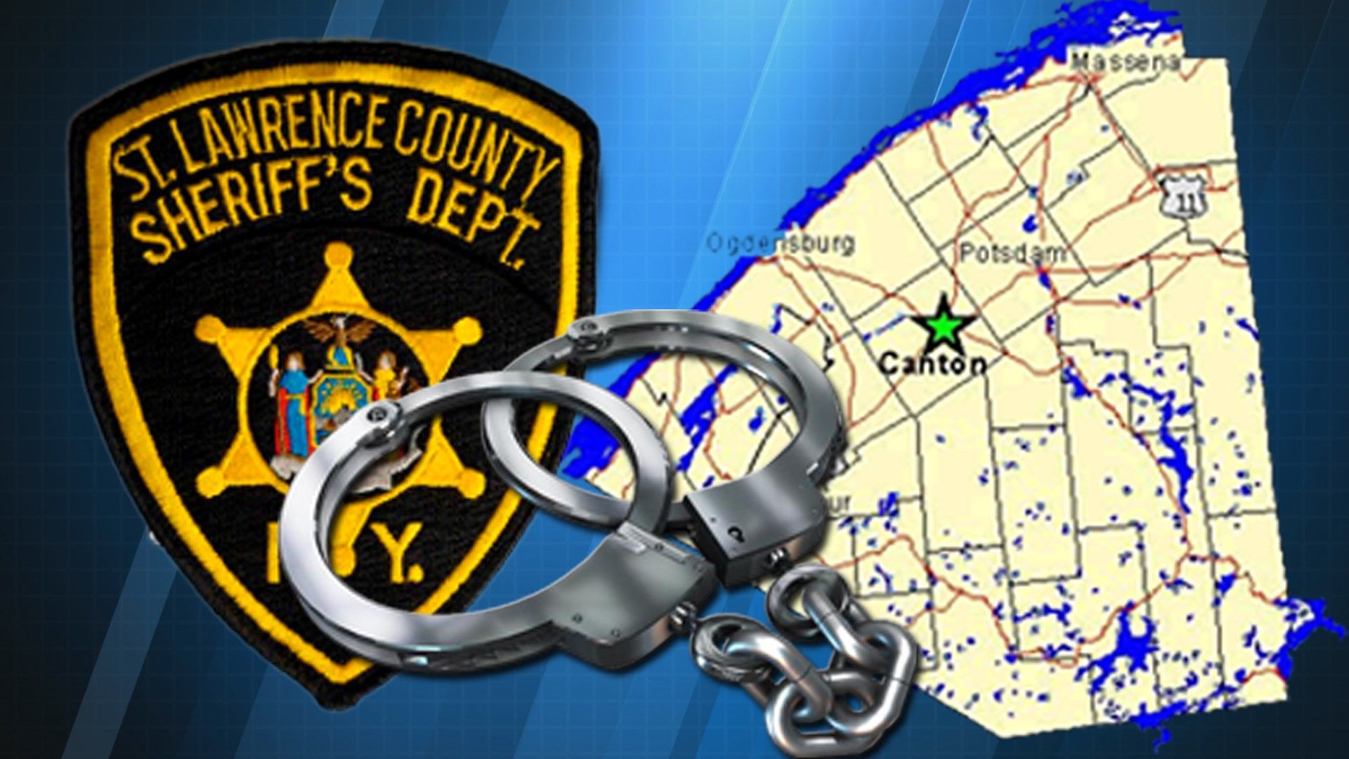 St Lawrence County sheriff handcuffs arrest Caption